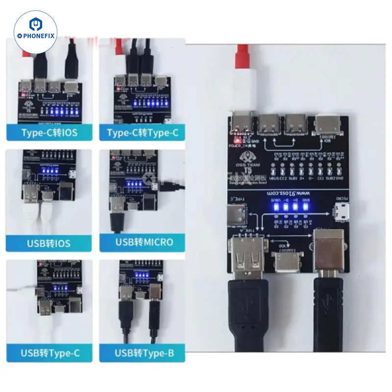 OSS T5 Lightning Type-C Micro Data Cable Detection Board