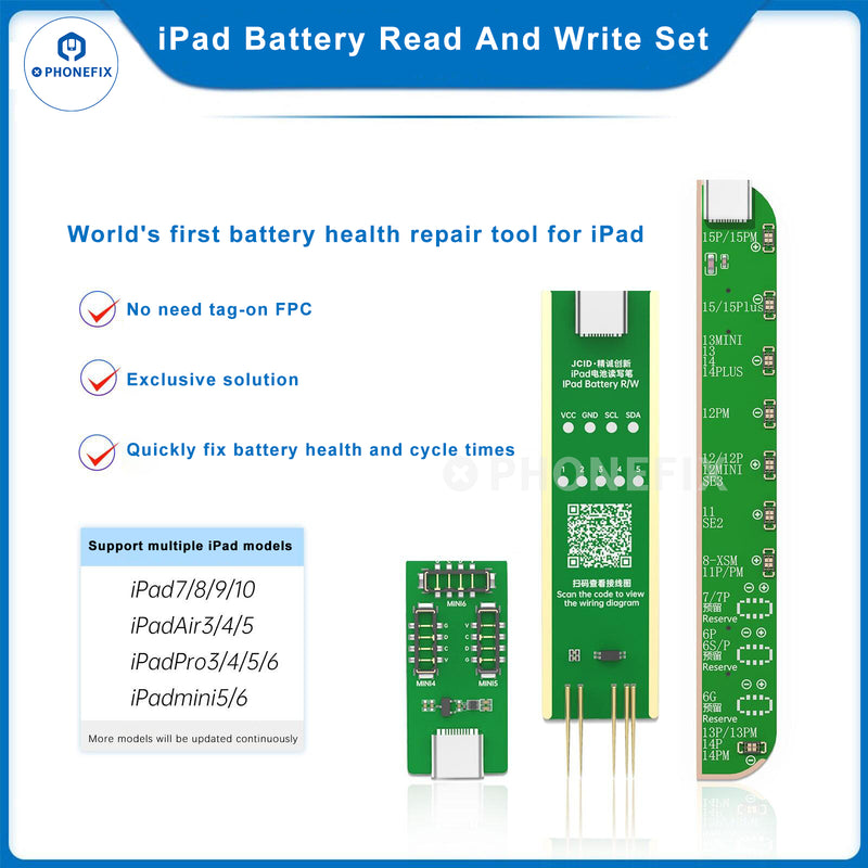 JCID iPad Battery Health Charging Cycle Read Write Adaptor