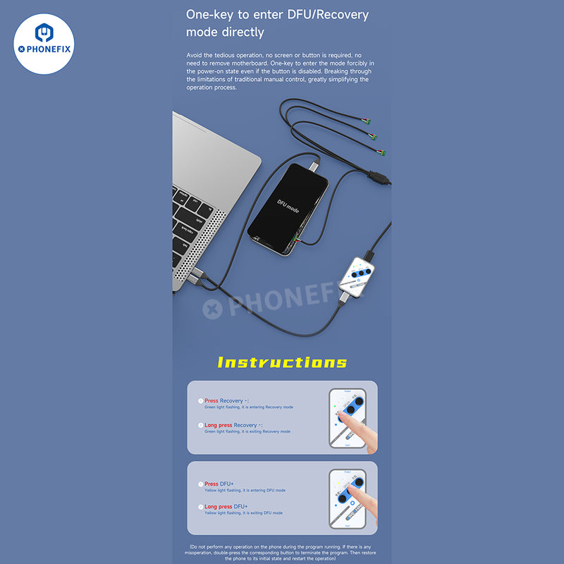 ST01 One-key DFU Box for iPhone X-16 Pro Max Recovery Mode