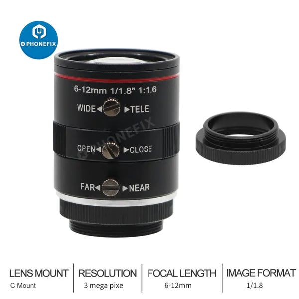 6-12MM Industrial Camera Lenses, 1/1.8