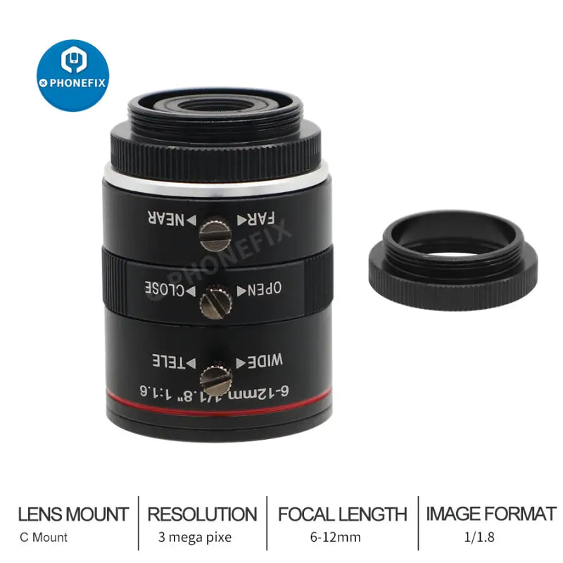 6-12MM Industrial Camera Lenses 1/1.8 6mm F/1.6 C-Mount -