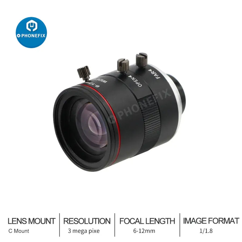 6-12MM Industrial Camera Lenses 1/1.8 6mm F/1.6 C-Mount -