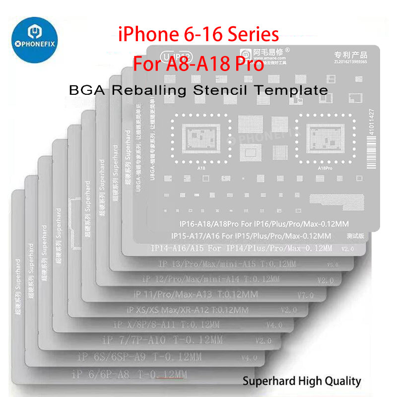 Amaoe BGA Reballing Stencil With CPU Position For iPhone A8-A18