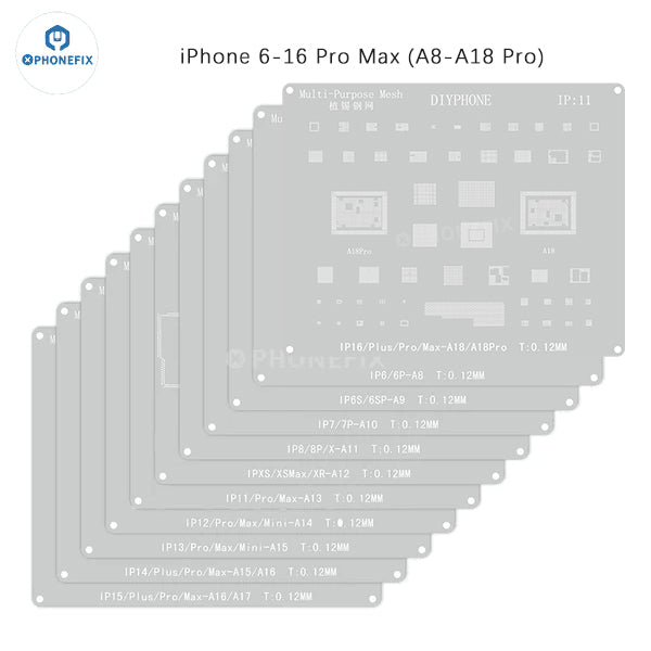 Amaoe BGA Reballing Stencil With CPU Position For iPhone A8-A18