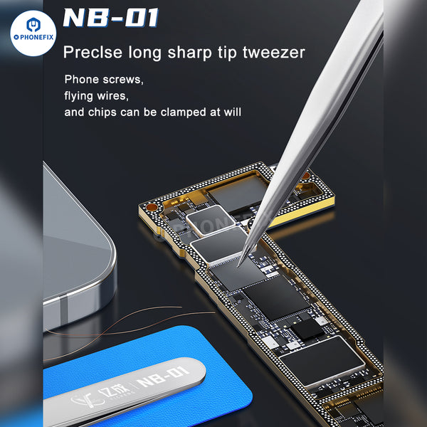 NB-01 Precision Long Sharp Tweezers IC Solder Wire Clamping Tool