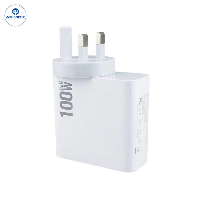 GaN PD-100W Charger with Convertible Plug for Laptops and Mobile Phone