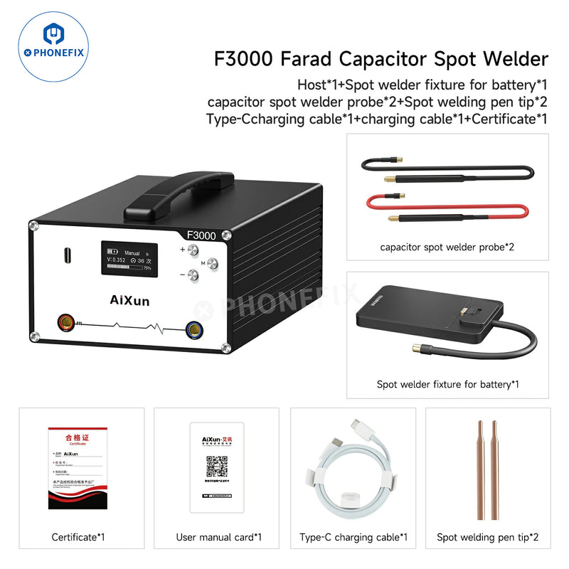 AiXun F3000 Farad Capacitor Spot Welder Battery Welding Machine