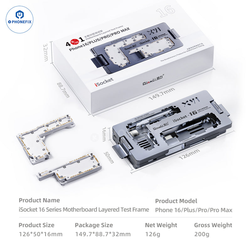 QianLi iSocket iPhone 16 Series 4-In-1 Motherboard Layered Test Fixture