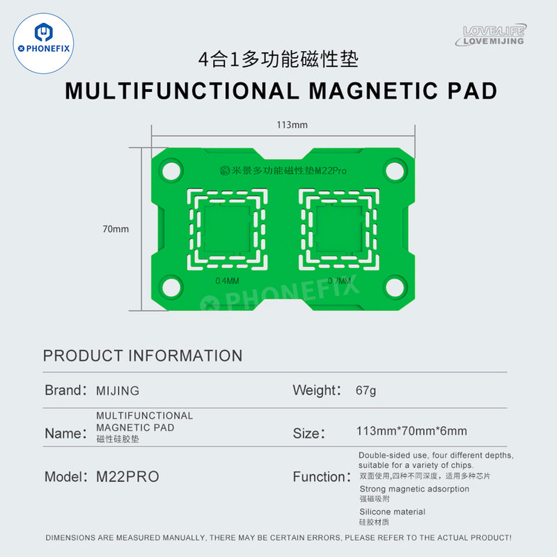 Mijing M22 Pro Double-sided Magnetic Mat Chip Soldering Silicone Pad