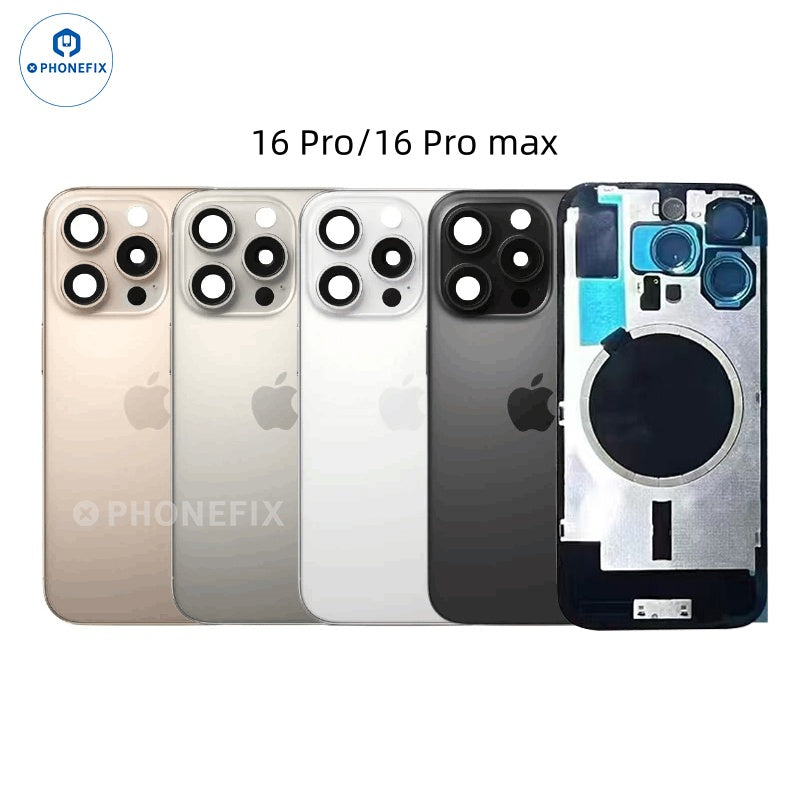 For iPhone 14-16 Pro Max Back Cover Glass With Magsafe Magnet