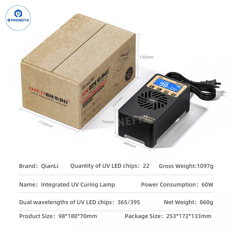 QianLi UVC17 Digital UV Curing Lamp For Phone Screen Repair