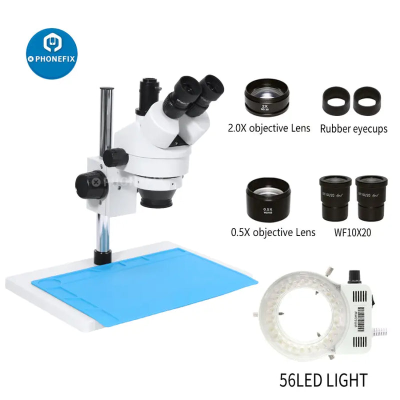 7X-45X Trinocular Stereo Zoom Big Table Stand Microscope For