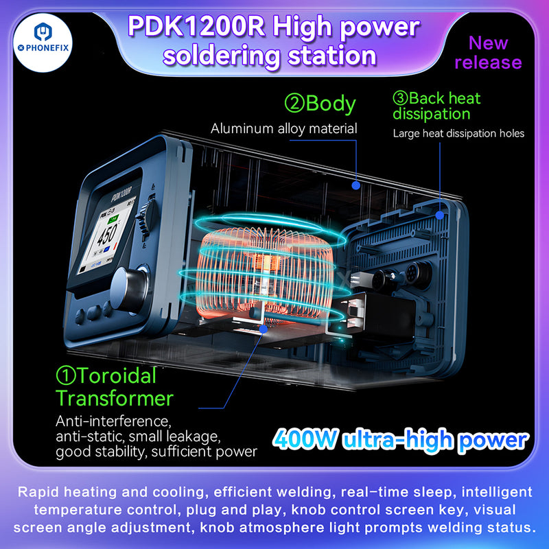 PDK1200R 400W Soldering Station With T470 Handle C470 Iron Tips