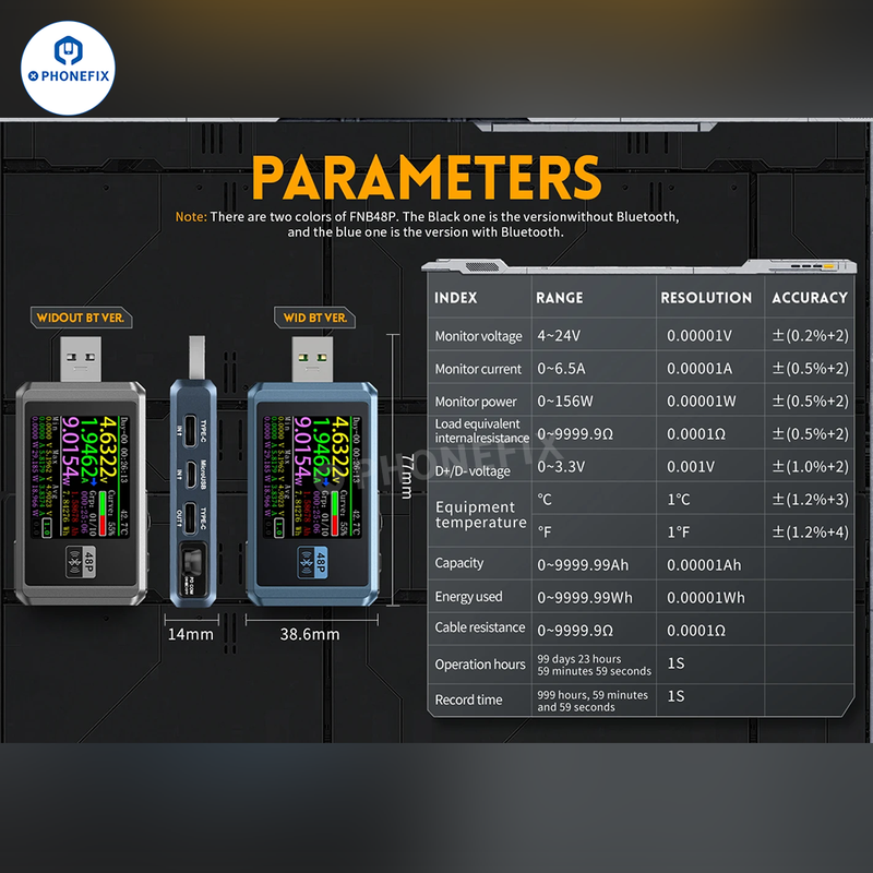 FNIRSI FNB48P USB Tail Tester For Phone Fast Charge Detection