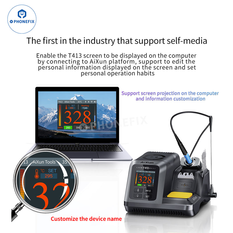 AIXUN T413 Integrated Soldering Station With T245/T225 Handle