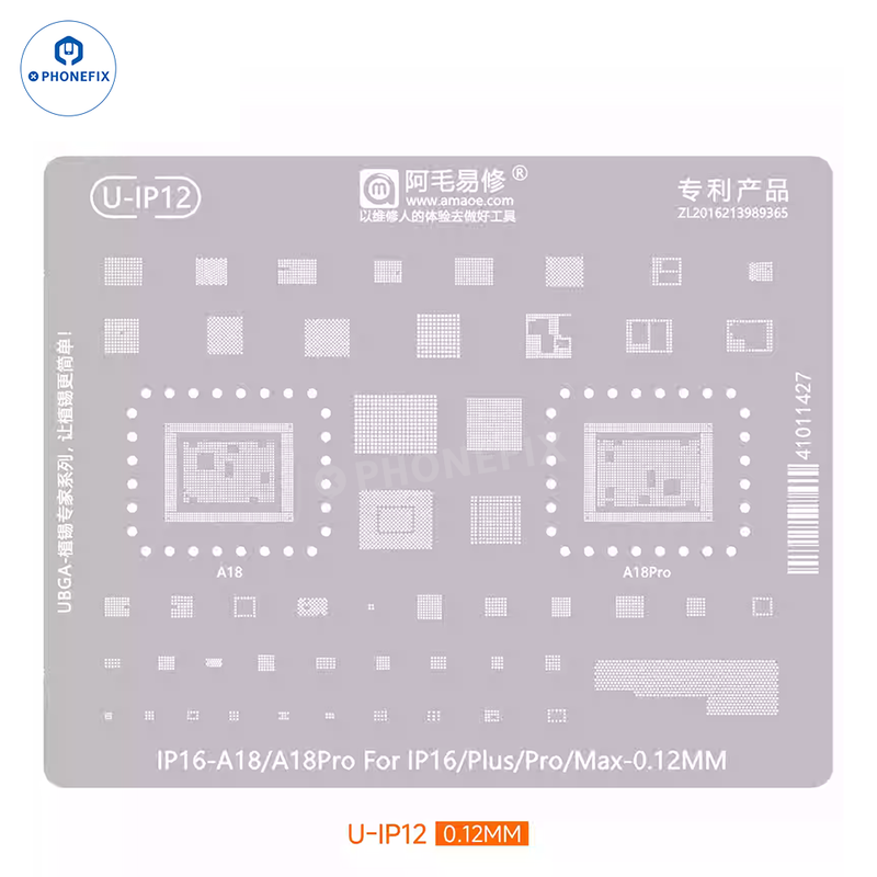 Amaoe BGA Reballing Stencil With CPU Position For iPhone A8-A18