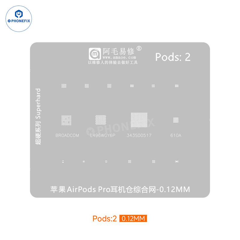 Amaoe Tin Planting Platform 0.12MM Stencil For AirPod Pro1 2 3