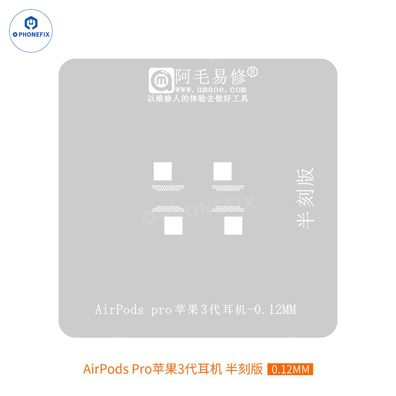 Amaoe Tin Planting Platform 0.12MM Stencil For AirPod Pro1 2 3