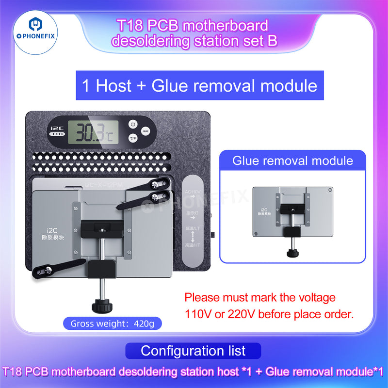 I2C T18 Motherboard Layered Desoldering Station For iPhone X-15 Pro Max