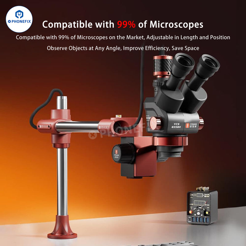 YCS Microscope Swing Arm Bracket 144 LED Ring Light Source