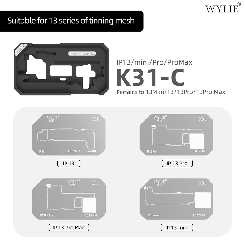 WYLIE K31 iPhone X-16 Pro Max Middle Layer Magnetic Reballing Platform