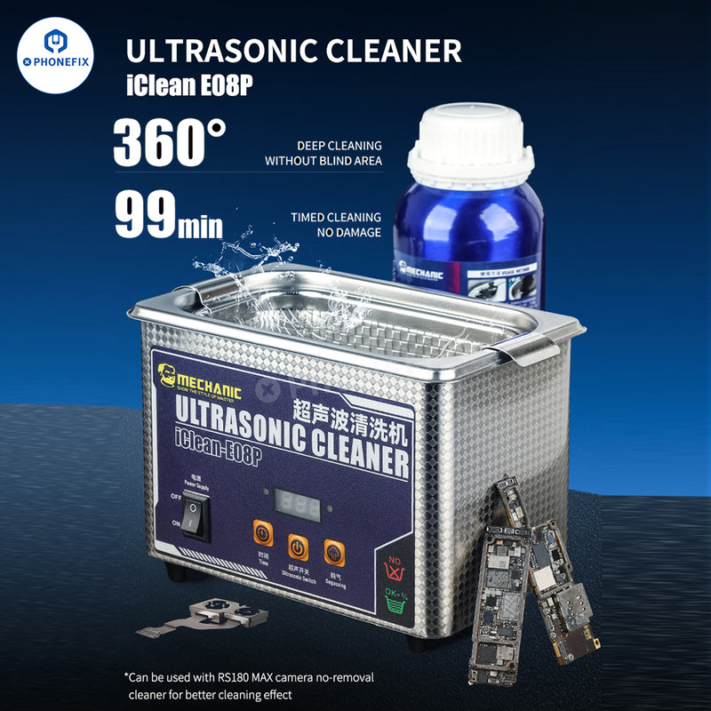 MECHANIC iClean-E08P Ultrasonic Cleaner PCB Camera Glasses Cleaning