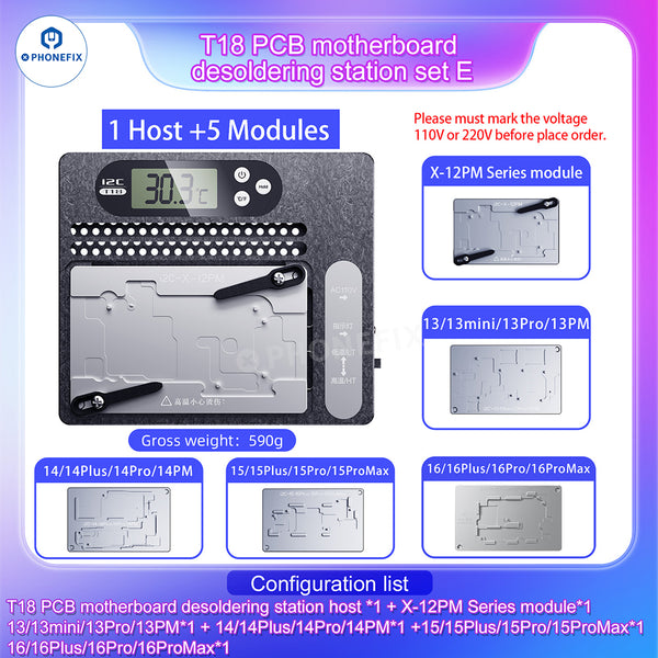 I2C T18 Motherboard Layered Desoldering Station For iPhone X-16 Pro Max