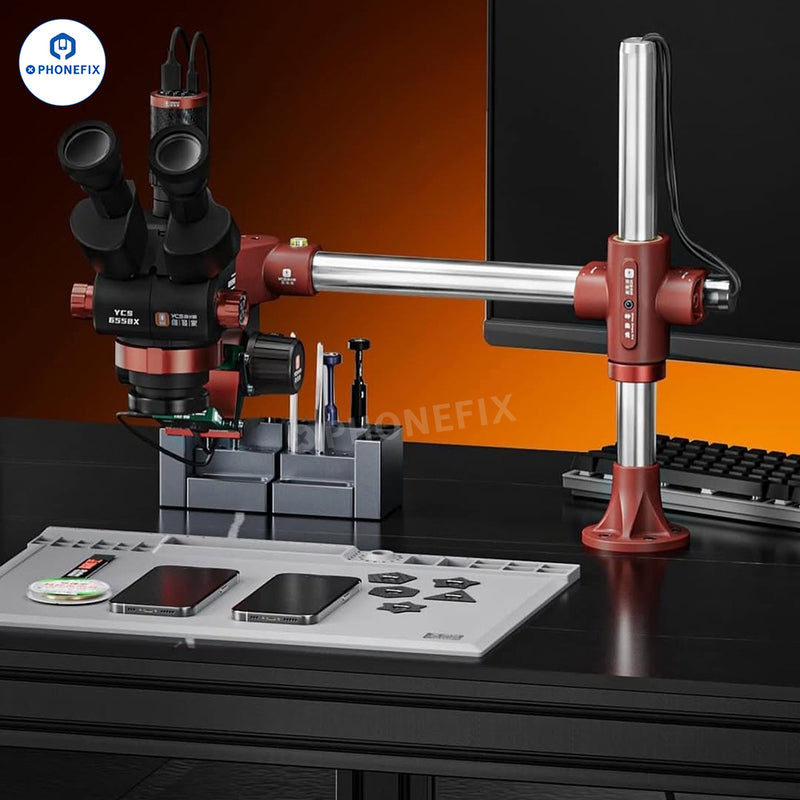 YCS Microscope Swing Arm Bracket 144 LED Ring Light Source