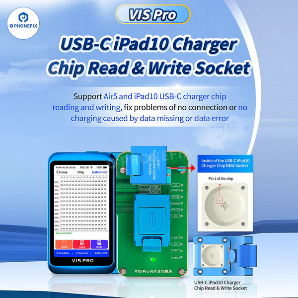 V1S Pro USB-C iPad10 Charger Chip Read Write Socket With EEPROM Module