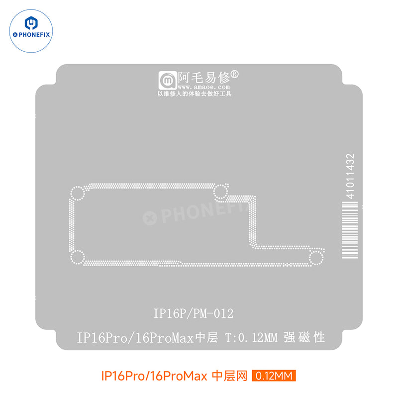 Amaoe IP16 A18 Middle Layer Reballing Stencil For iPhone 16 Pro Max