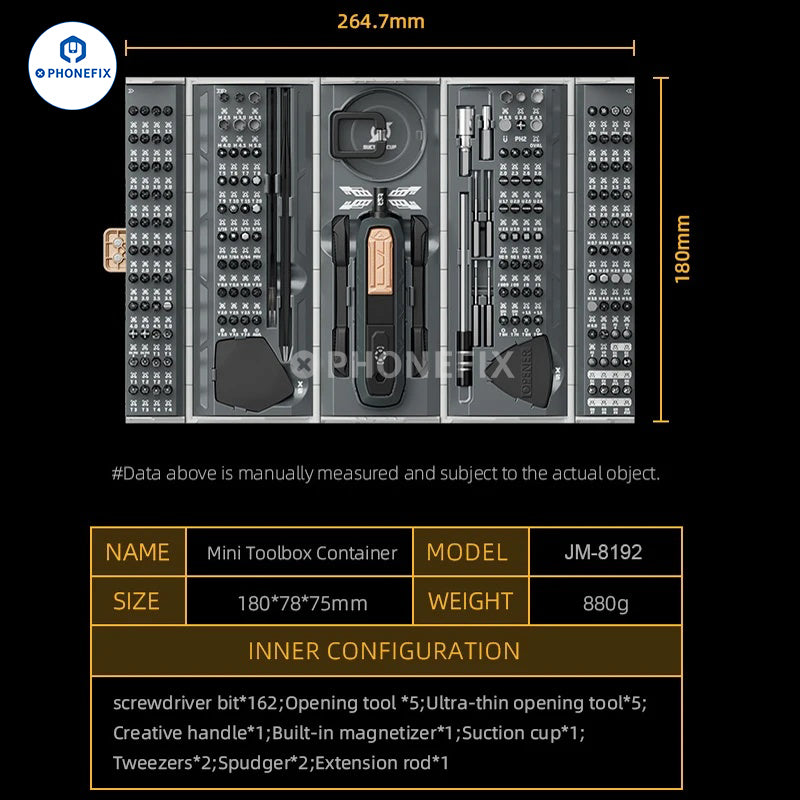 JAKEMY JM-8192 180 IN 1 Precision Screwdriver Repair Tool Kit