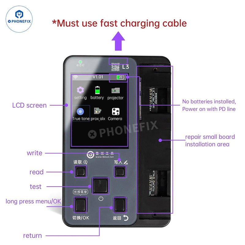 LUBAN L3 Smart Programmer for iPhone 6-16 Battery Screen Face ID Repair