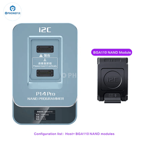 I2C P14 Pro BGA110 BGA70 Nand Programmer For iPhone 6S-15 Pro Max