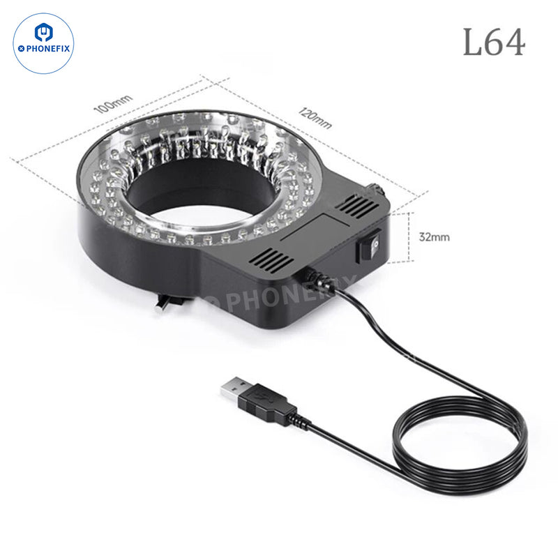 Mechanic L64 L72 L144 USB Adjustable Microscope Ring Light Source