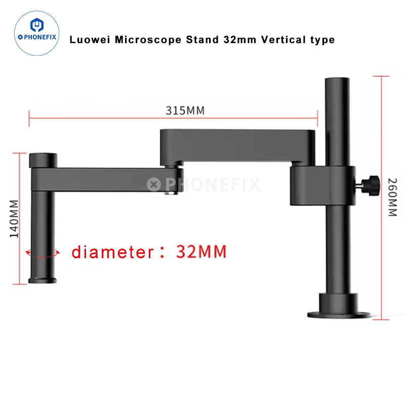 Articulating Arm Clamp Microscope Bracket 50/76mm Focusing Holder