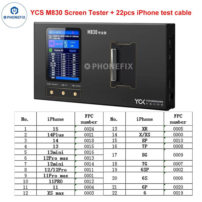 YCX M830 M8 Screen Tester for iPhone Samsung Huawei Android