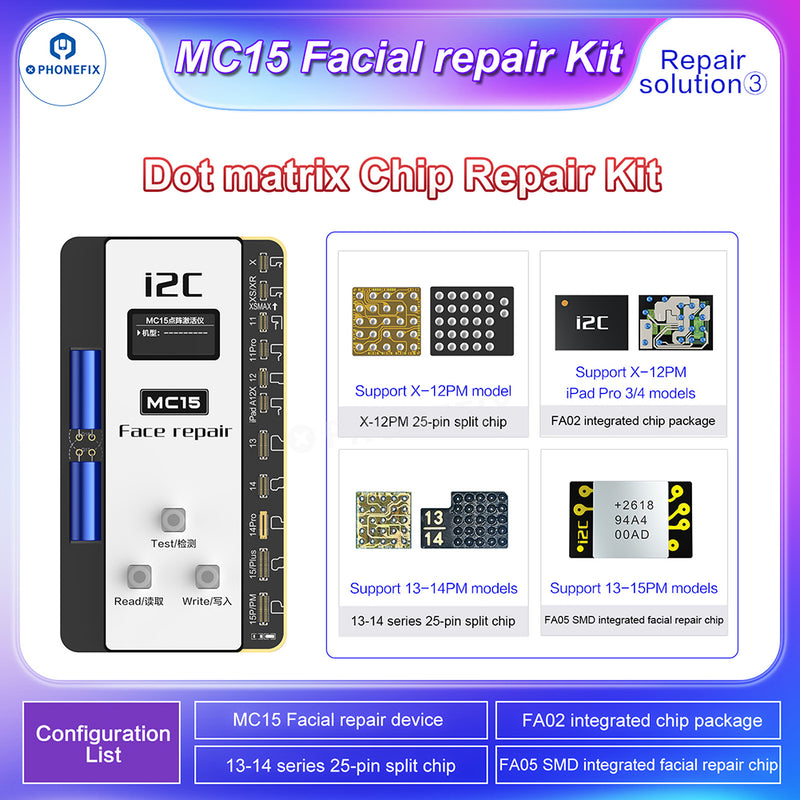 i2C MC15 Dot Matrix Repair Instrument for iPhone X-15PM Face ID