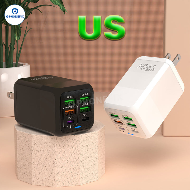 150W Multi Port Fast Charger Adapter Portable Travel USB Charger