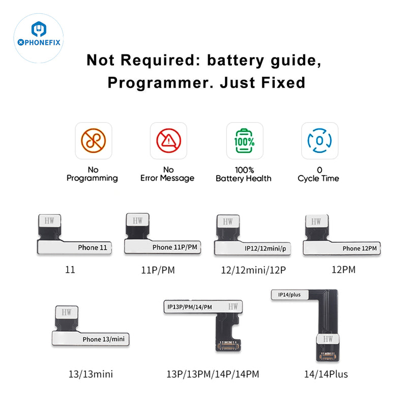 Pre-Programmed Battery Tag-on Flex Cable For iPhone 11-15 Pro Max