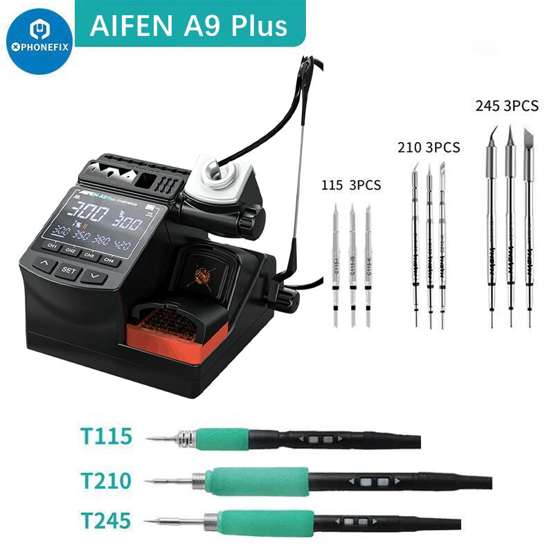 AIFEN A9 Plus Digital Display Soldering Station With T210/245/115 Handle