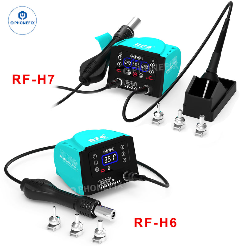 RF-H6 RF-H7 Hot Air Soldering Iron 2 in 1 Station Digital Touch Display