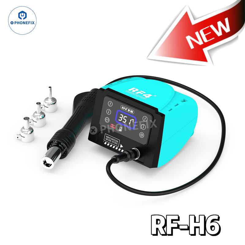 RF-H6 RF-H7 Hot Air Soldering Iron 2 in 1 Station Digital Touch Display