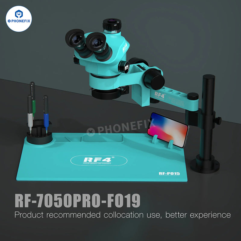 RF4 RF7050PRO FO19 Trinocular Stereo Microscope With Folding Swing Arm