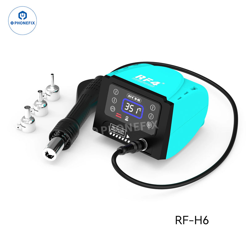 RF-H6 RF-H7 Hot Air Soldering Iron 2 in 1 Station Digital Touch Display