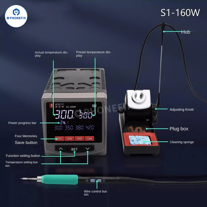 YCS S1-160W Soldering Station Compatible T210 T115 T245 Handle