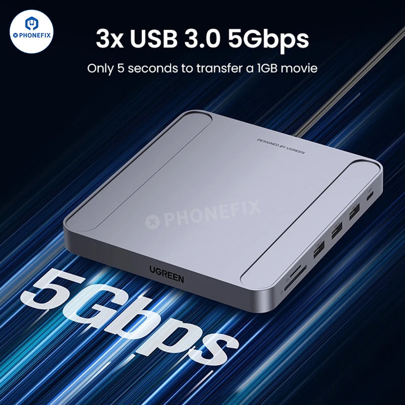 UGREEN 7 In 1 1000Mbps USB C HUB CM522 5Gbps SD/TF  For iMac