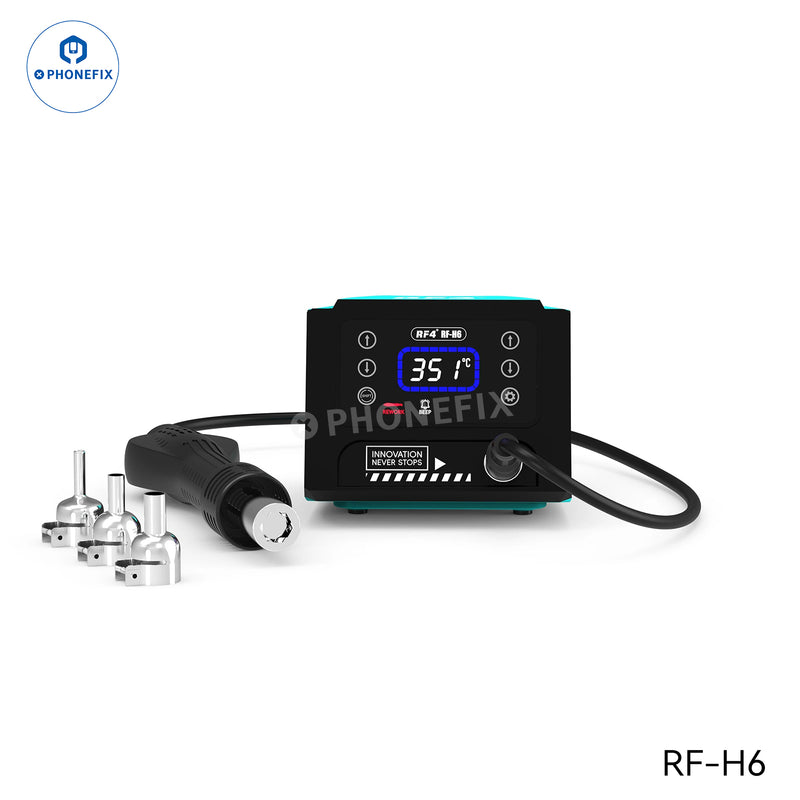 RF-H6 RF-H7 Hot Air Soldering Iron 2 in 1 Station Digital Touch Display