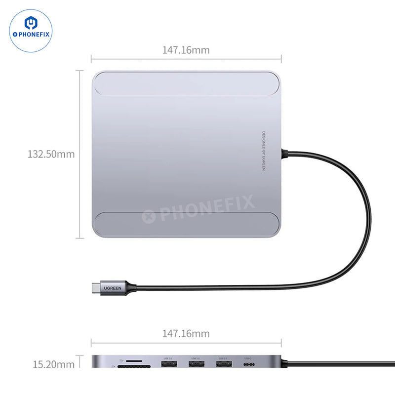 UGREEN 7 In 1 1000Mbps USB C HUB CM522 5Gbps SD/TF  For iMac