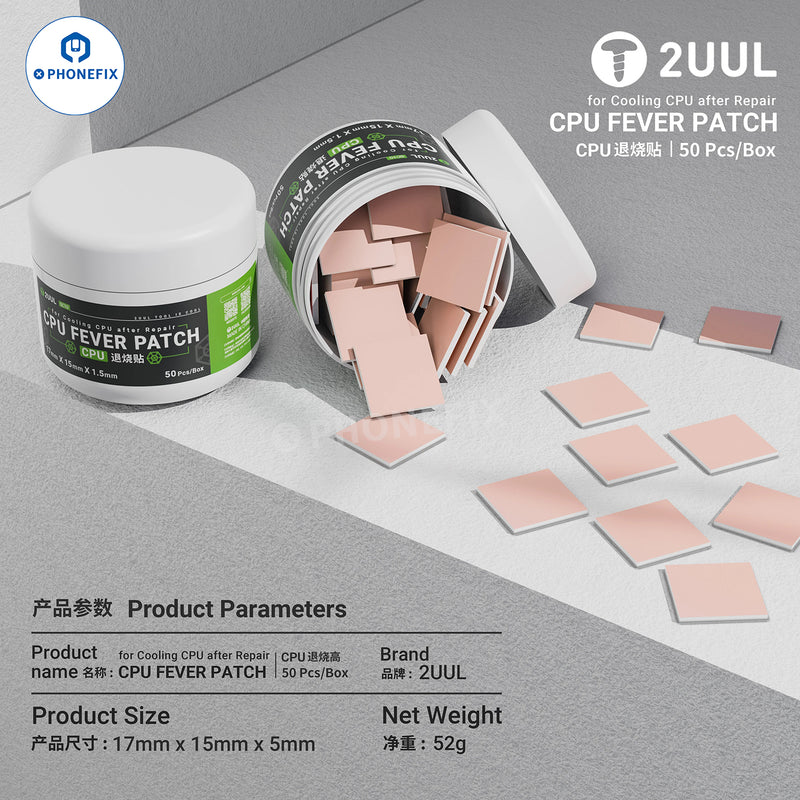 2UUL CPU Fever Patch Thermal Paste IC Cooling Copper Sheet