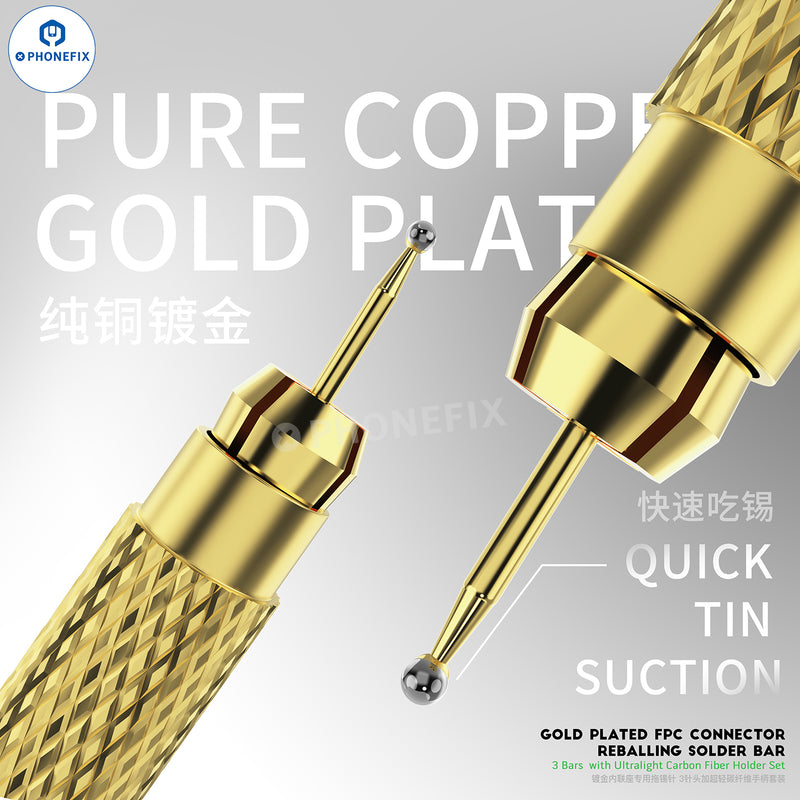 2UUL Tinning Needle Gold Plated FPC Connector Reballing Solder Bar